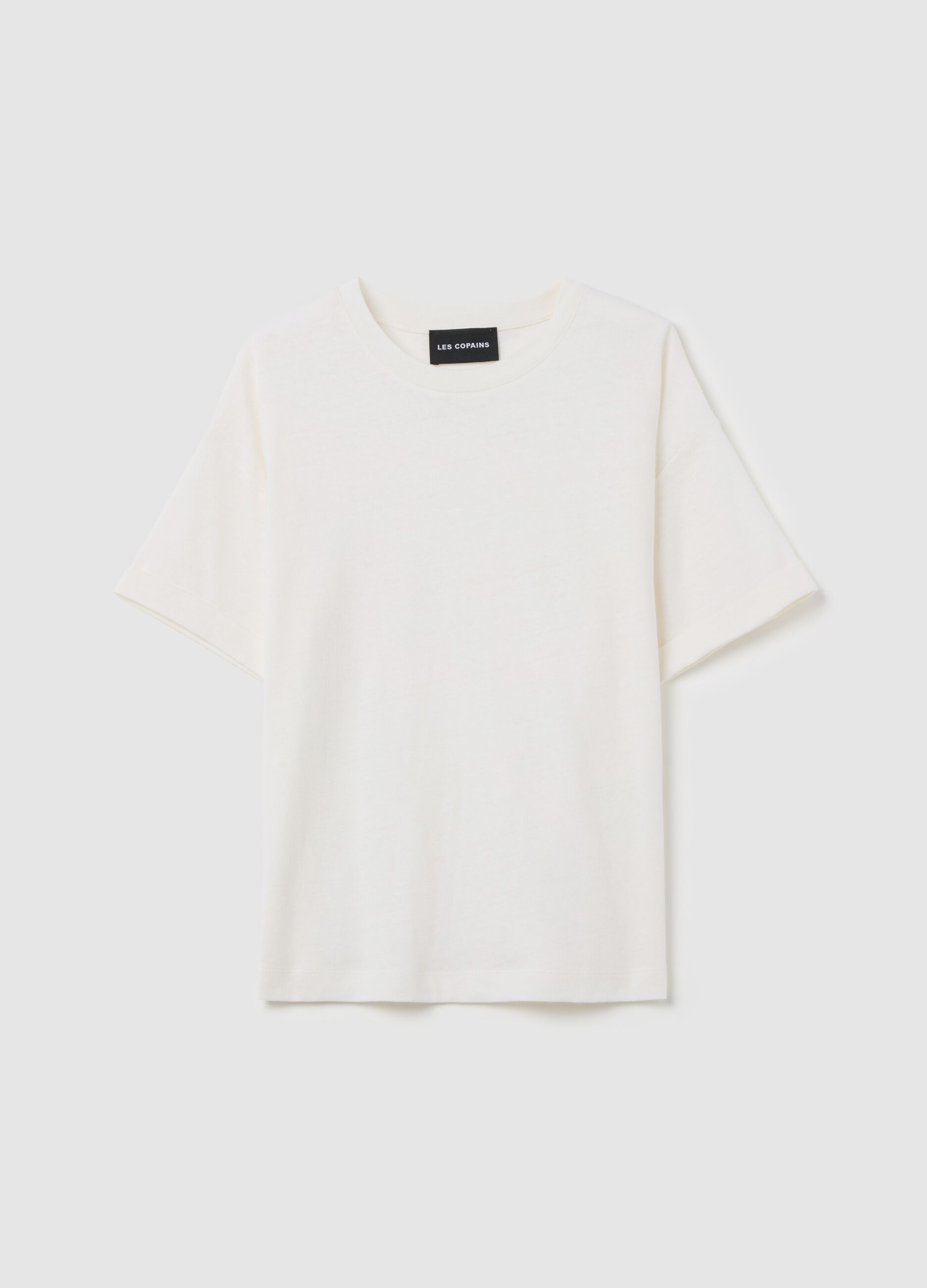 Oversized T-shirt in cotton and linen