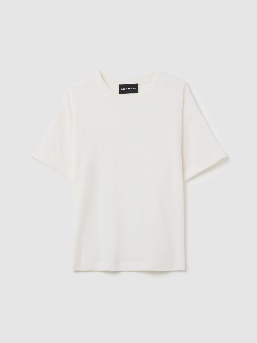 Oversized T-shirt in cotton and linen_4