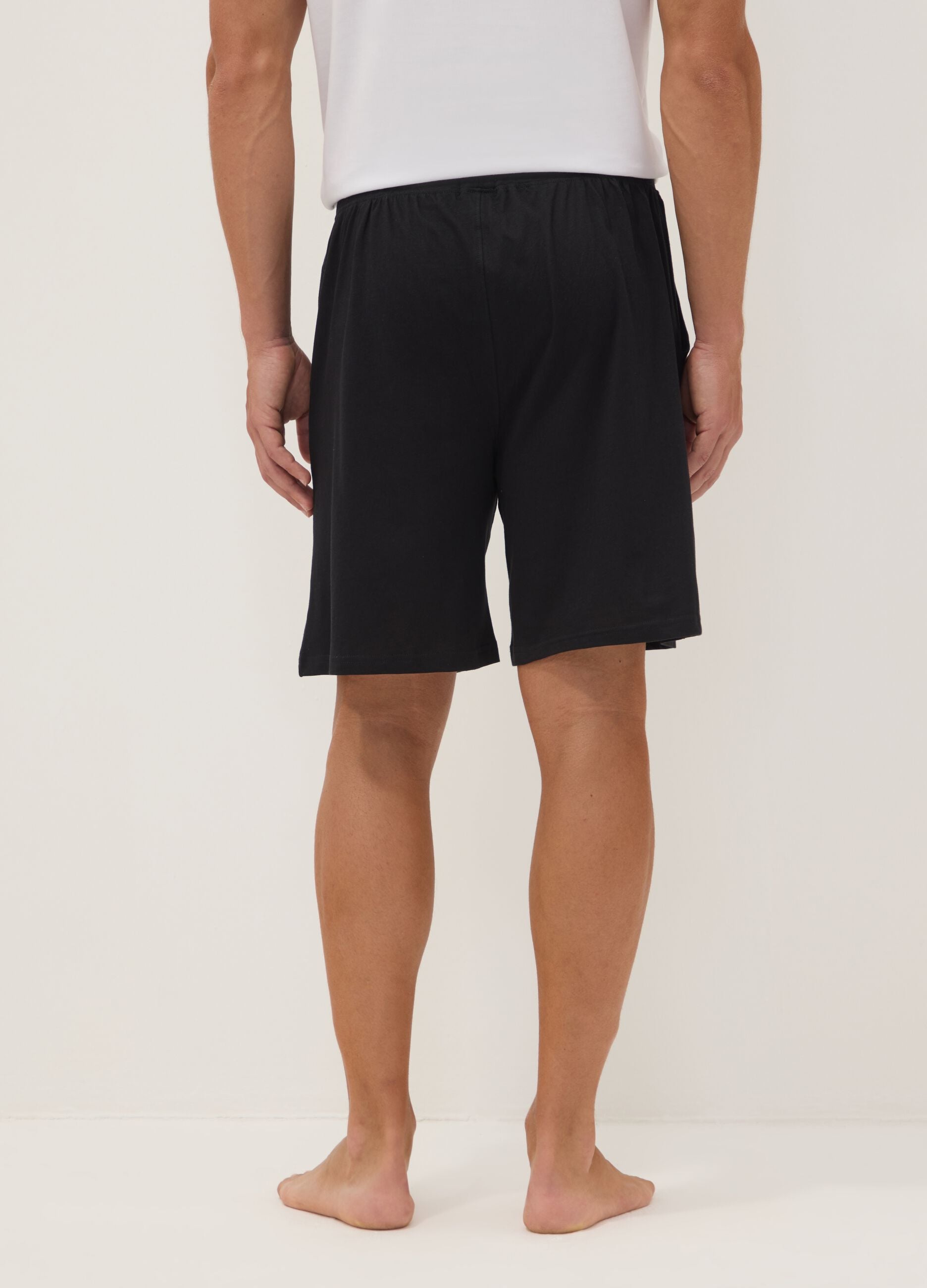 Black organic cotton pyjama shorts