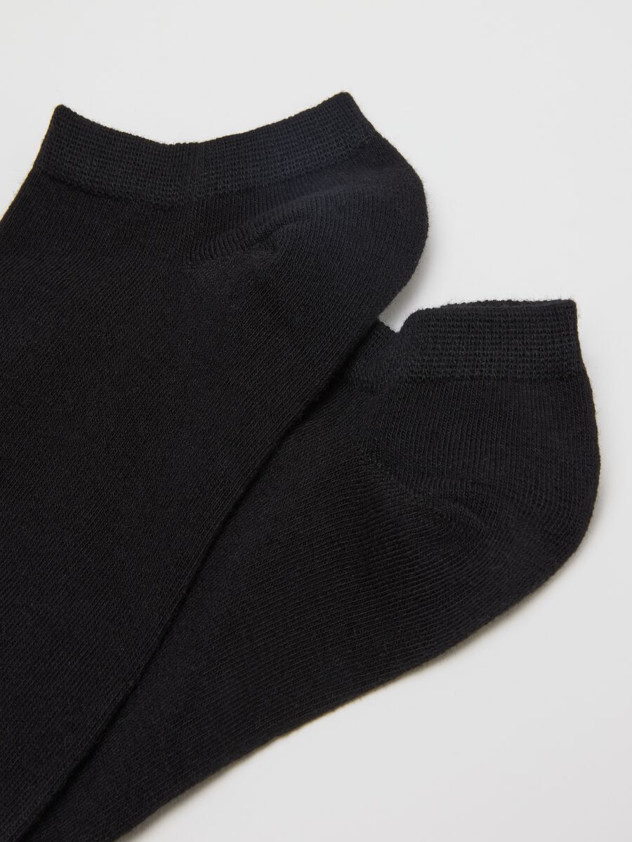 Black short cotton blend stretch socks tripack_1