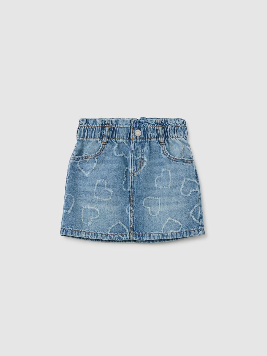 Girls' regular fit blue denim skirt_0