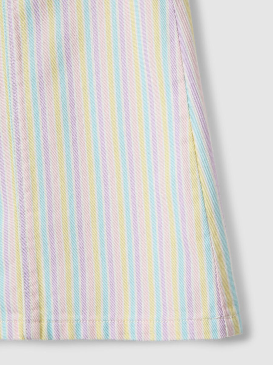 Salopette in puro cotone a righe multicolor da bambina regular fit_3