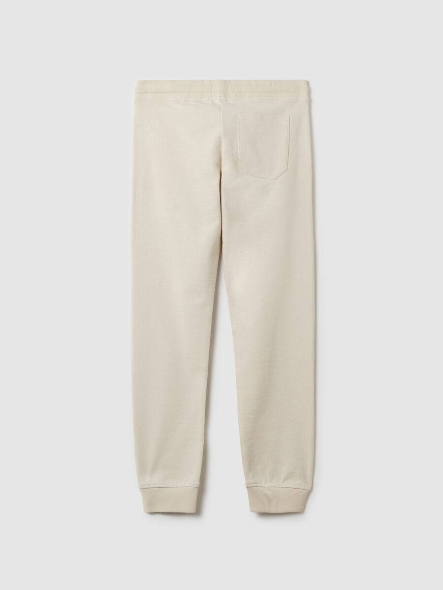Fleece joggers with drawstring and print_4