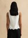 White cotton blend regular fit tank top with buttons_3
