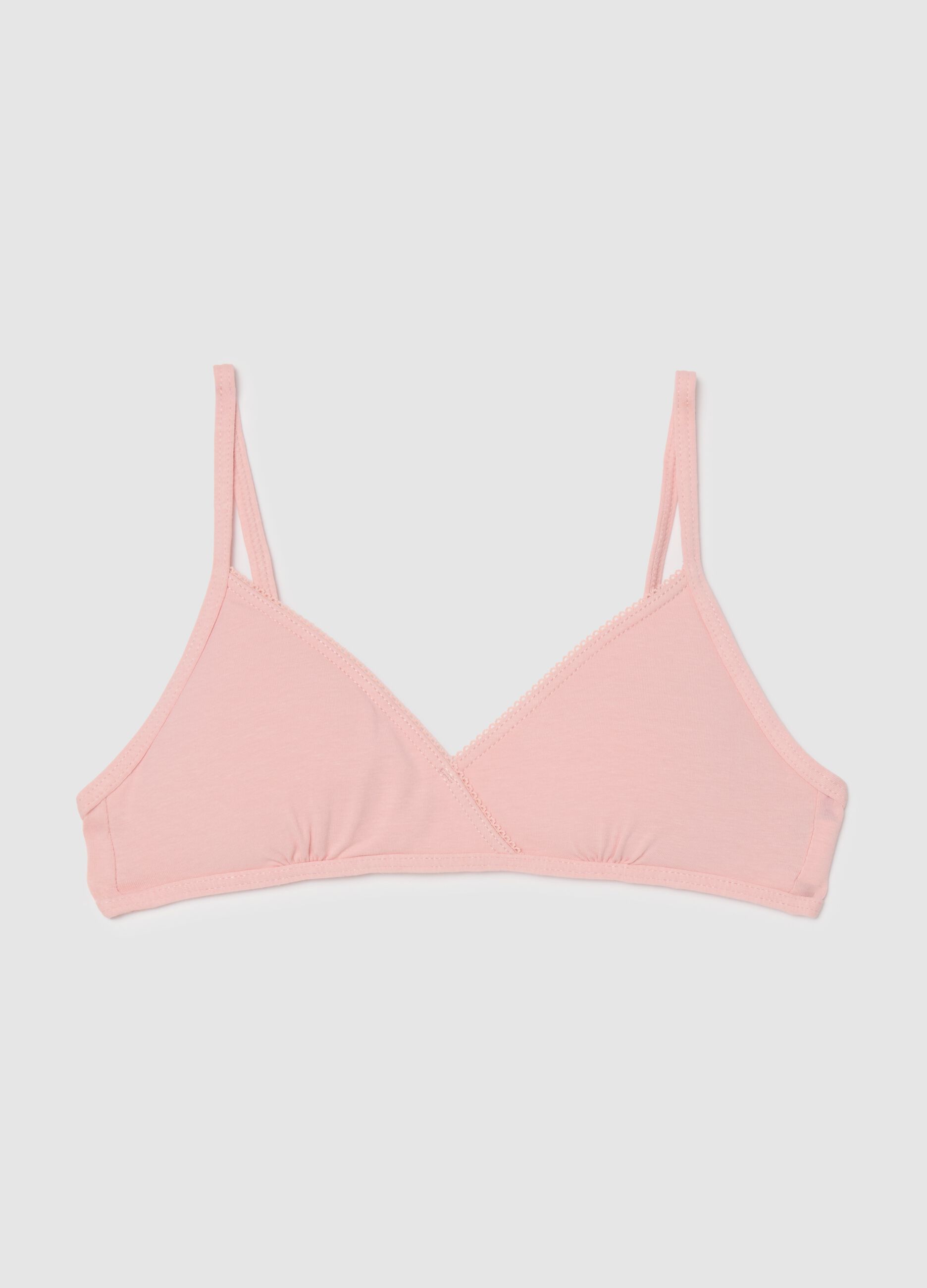 Reggiseno da ragazza in cotone elasticizzato rosa