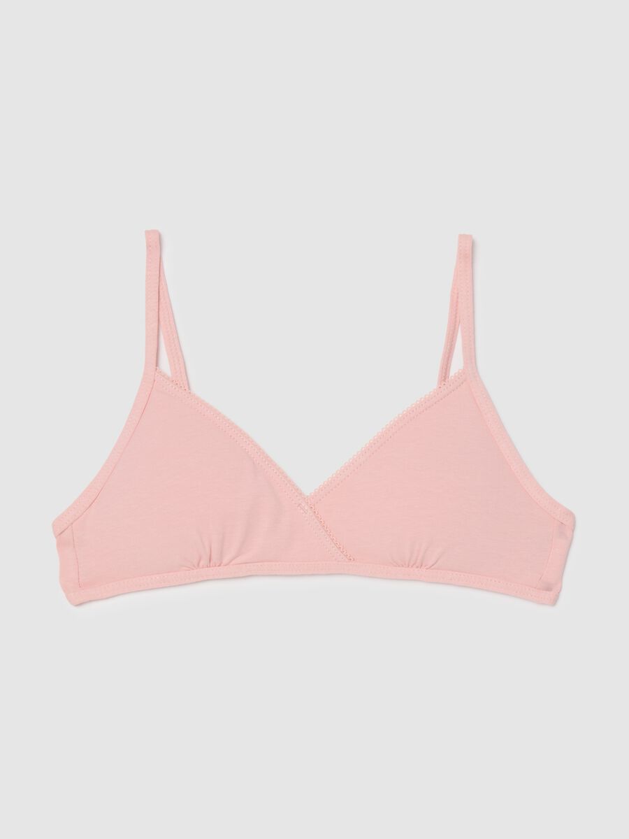 Girl's pink stretch cotton bra_0