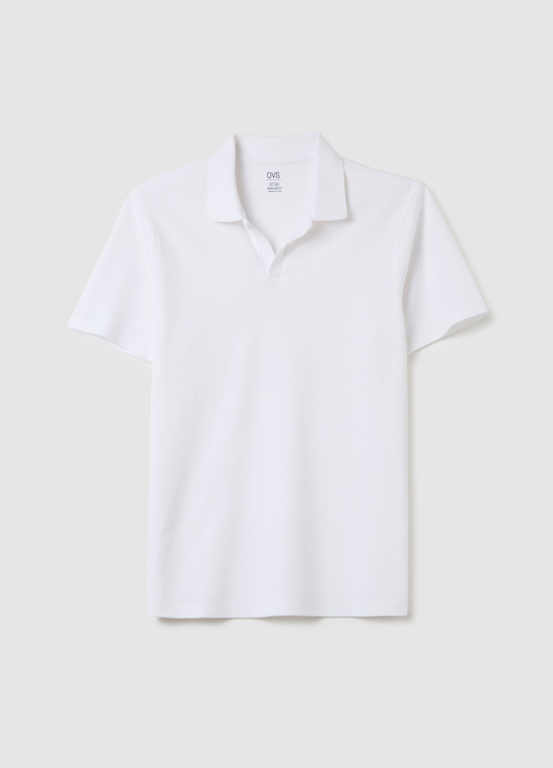 Men's white pure cotton polo regular fit