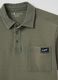 Green short-sleeved polo shirt in cotton piquet_5