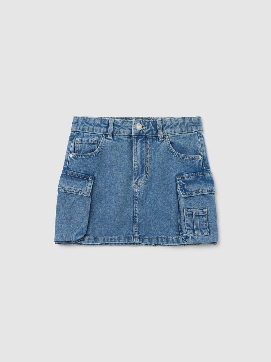 Cargo miniskirt in denim_0
