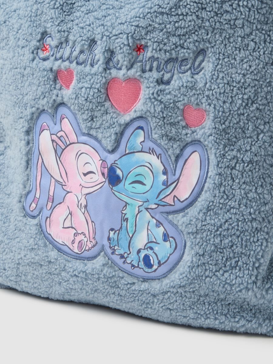 Borsa in pile blu con stampa Disney_1