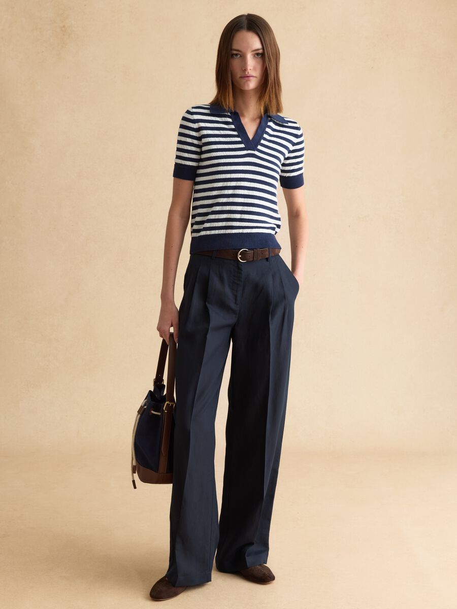 Maglione in misto cotone a righe multicolor regular fit_2