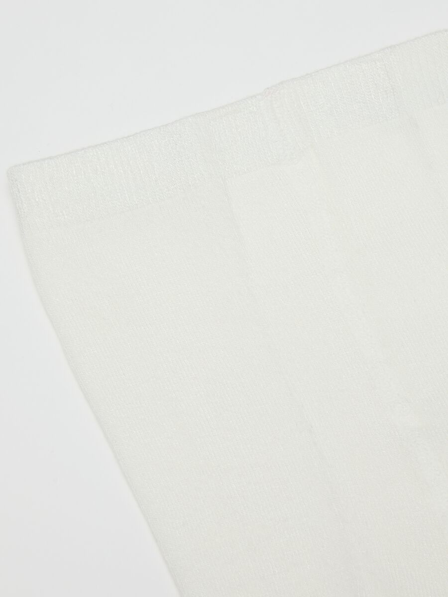 Girls' white tights with bow_2
