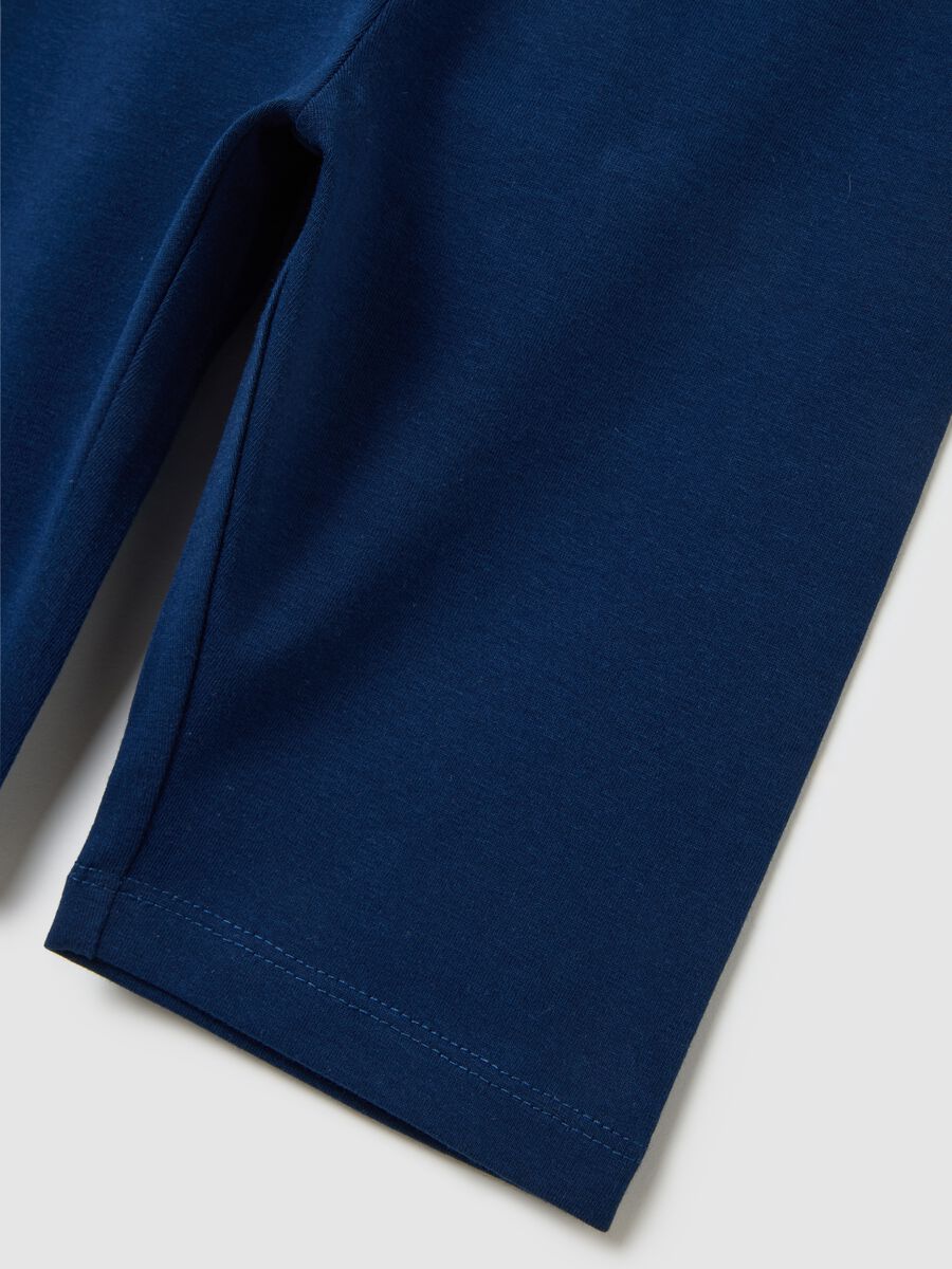 Girls' Blue Cotton Blend Skinny Fit Shorts_3