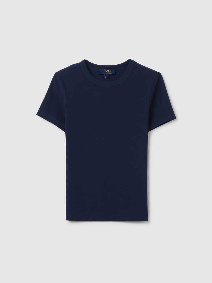 Stretch cotton blue T-shirt by Ovs_4