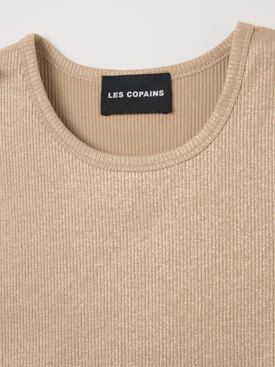 Beige ribbed tank top with lurex_5