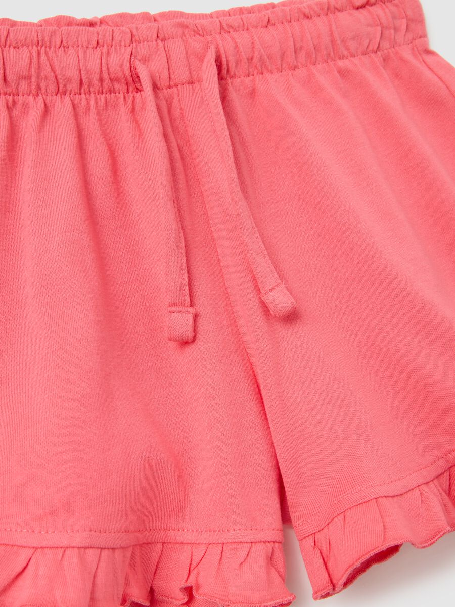 Girls' Beige Cotton Top and Shorts Set_3