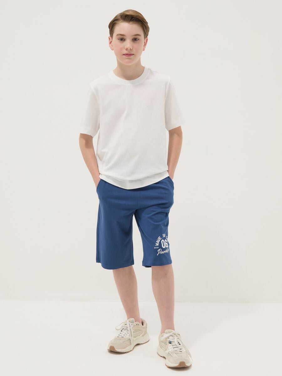 Boys' blue pure cotton regular-fit shorts_0