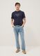 Blue pure cotton regular-fit T-shirt with front print_1