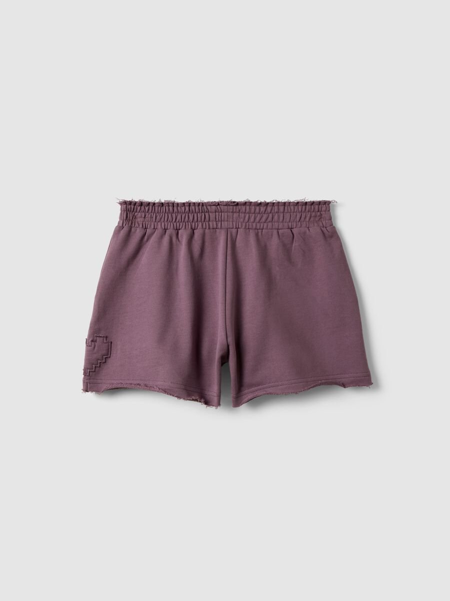 Shorts in puro cotone viola da ragazza relaxed fit_4