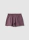 Girls' purple pure cotton shorts with relaxed fit_4