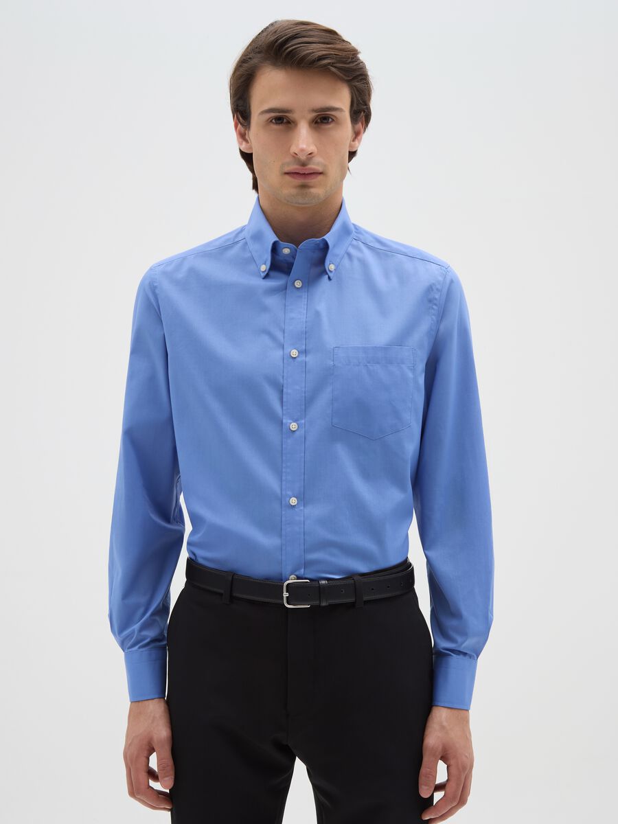 Camicia blu regular fit_0