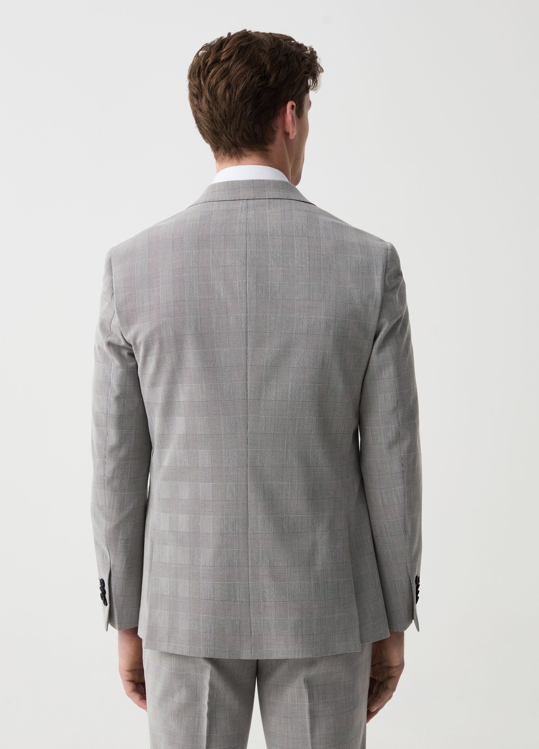 Easy-fit blazer with Prince-of-Wales design