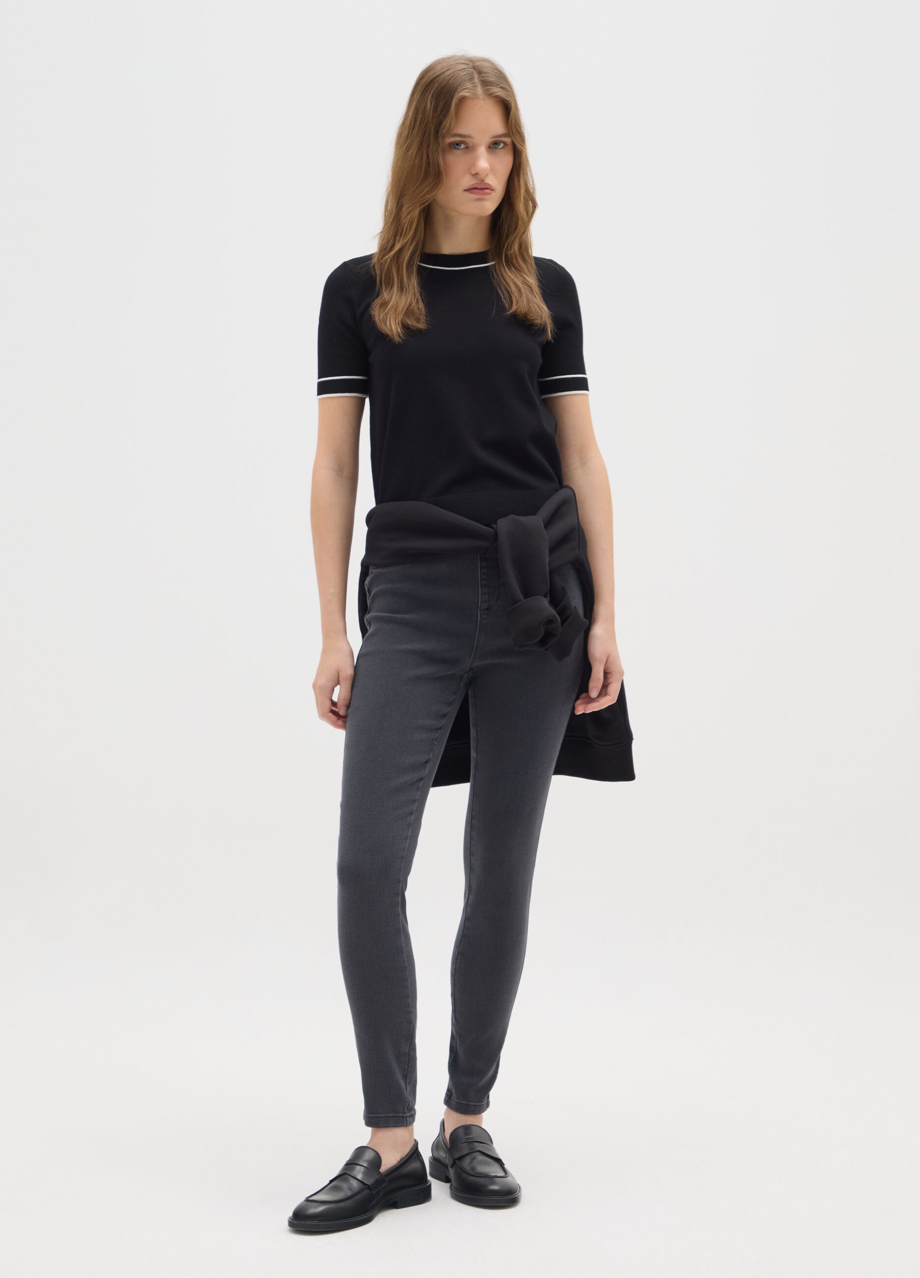 Grey Stretch Skinny Jeans
