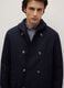 Blue regular fit parka jacket with zip_3