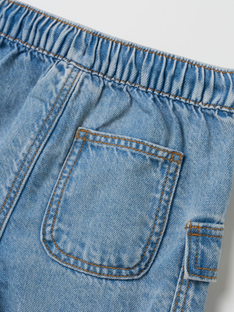 Children's denim cotton shorts with regular fit_3