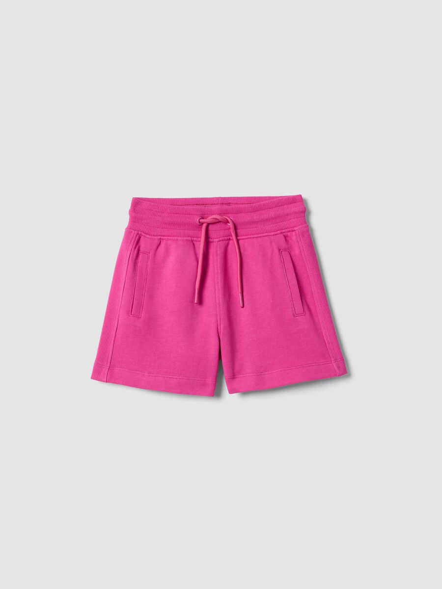Shorts in puro cotone rosa da bambina regular fit_0
