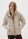 Regular fit padded beige jacket with hood_1