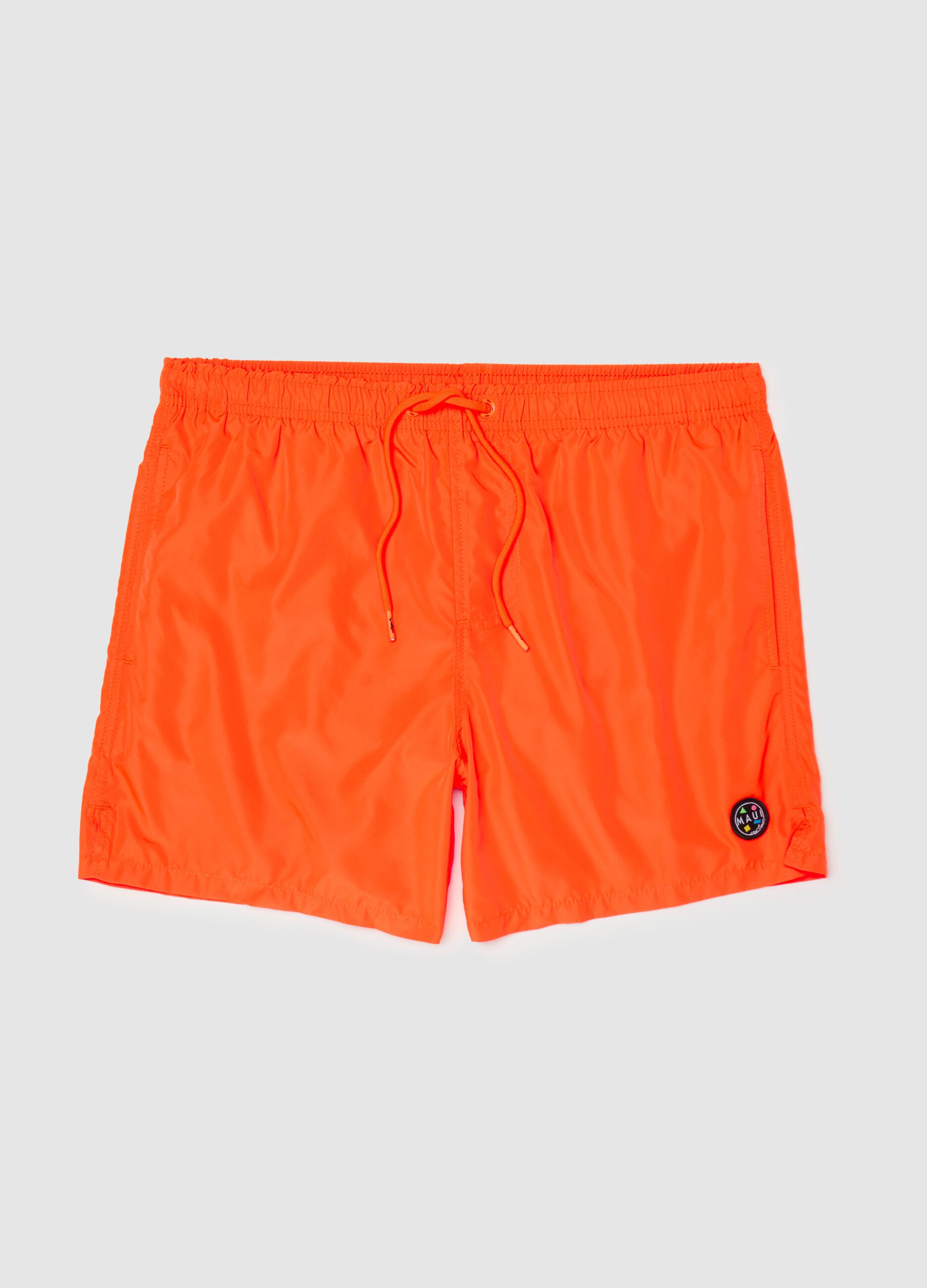 Men's Orange Maui Boxer Shorts in Fabric Blend