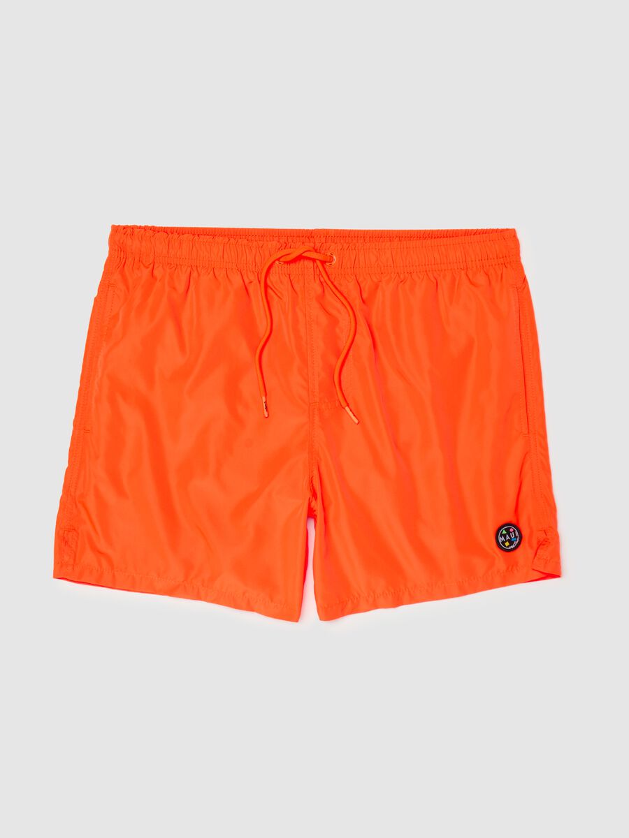 Men's Orange Maui Boxer Shorts in Fabric Blend_4