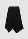 Black stretch skirt with asymmetric lace hem_1