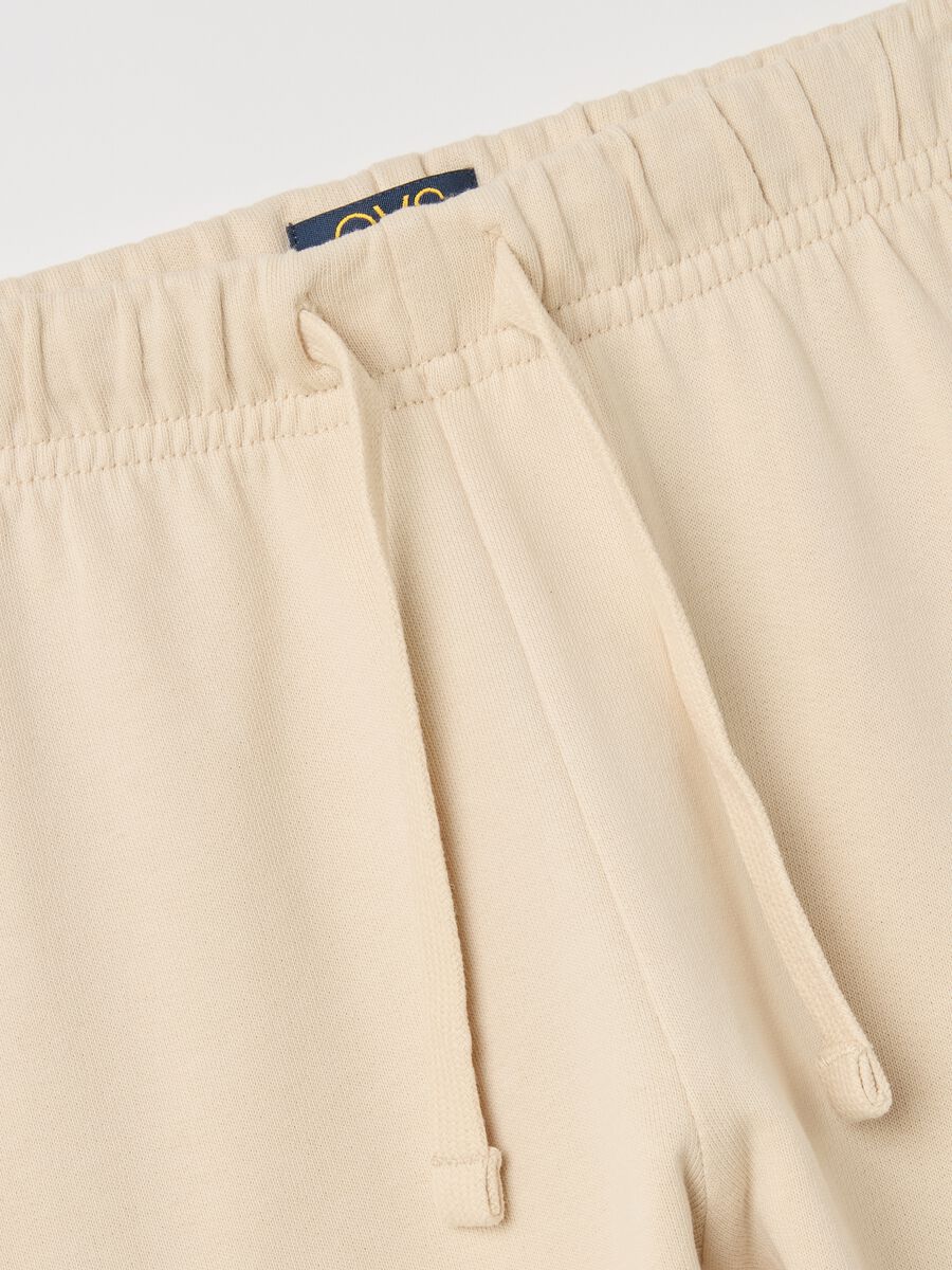 Fleece joggers with drawstring and print_3