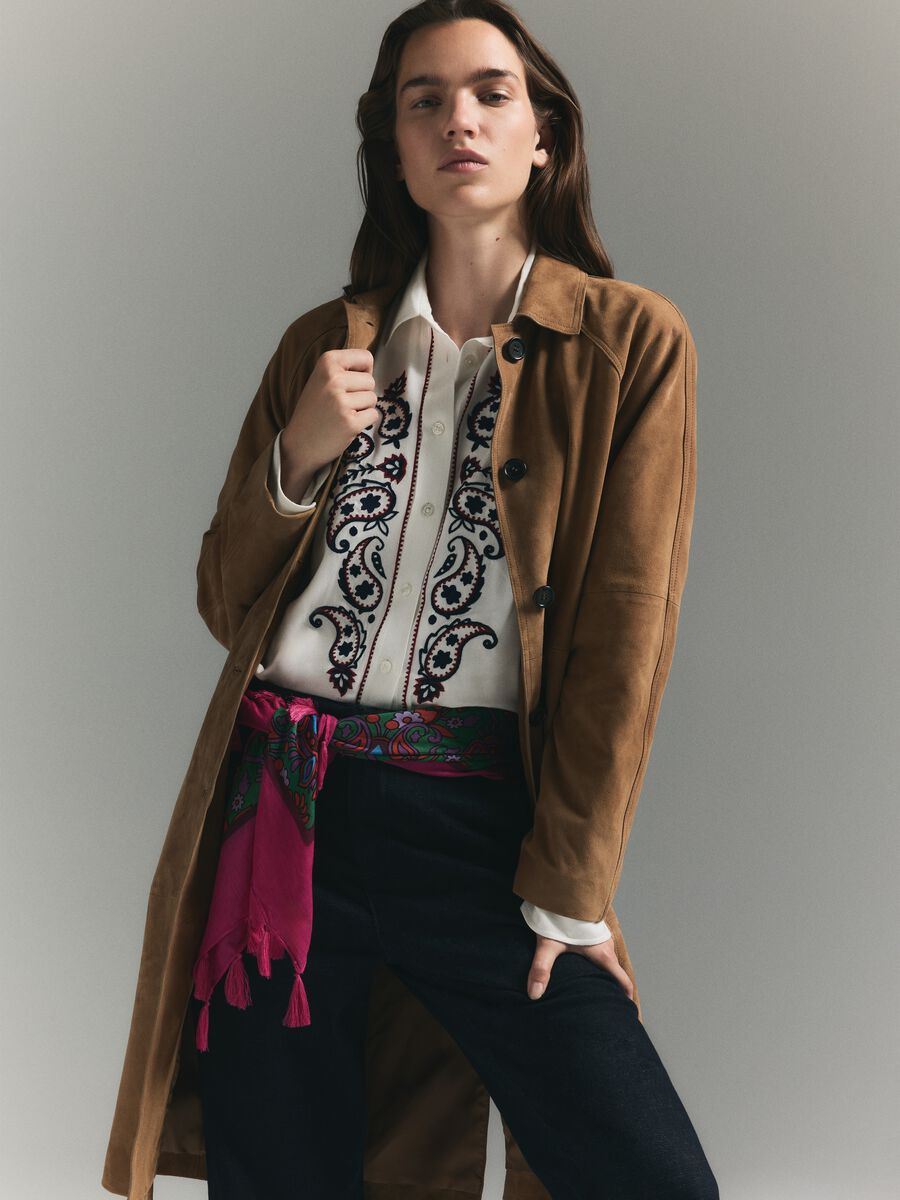 Camicia bianca ricamata regular fit_0