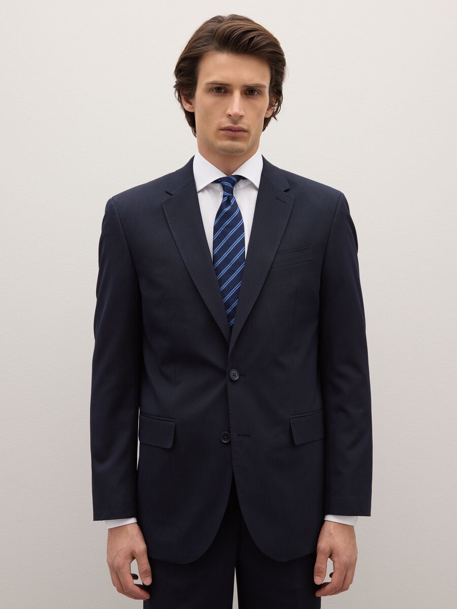 Regular fit blue blazer with buttons_0