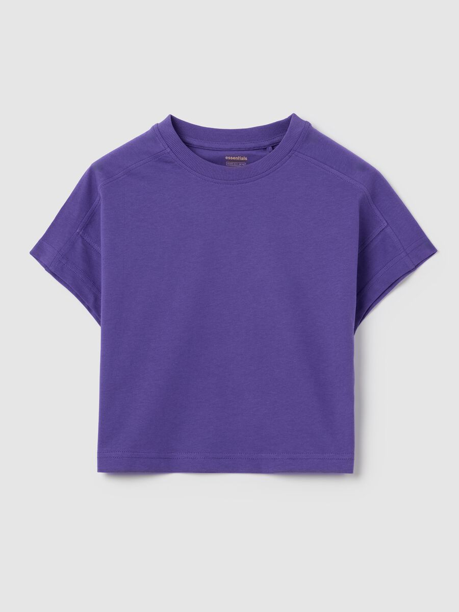T-shirt da ragazza in puro cotone viola regular fit_3