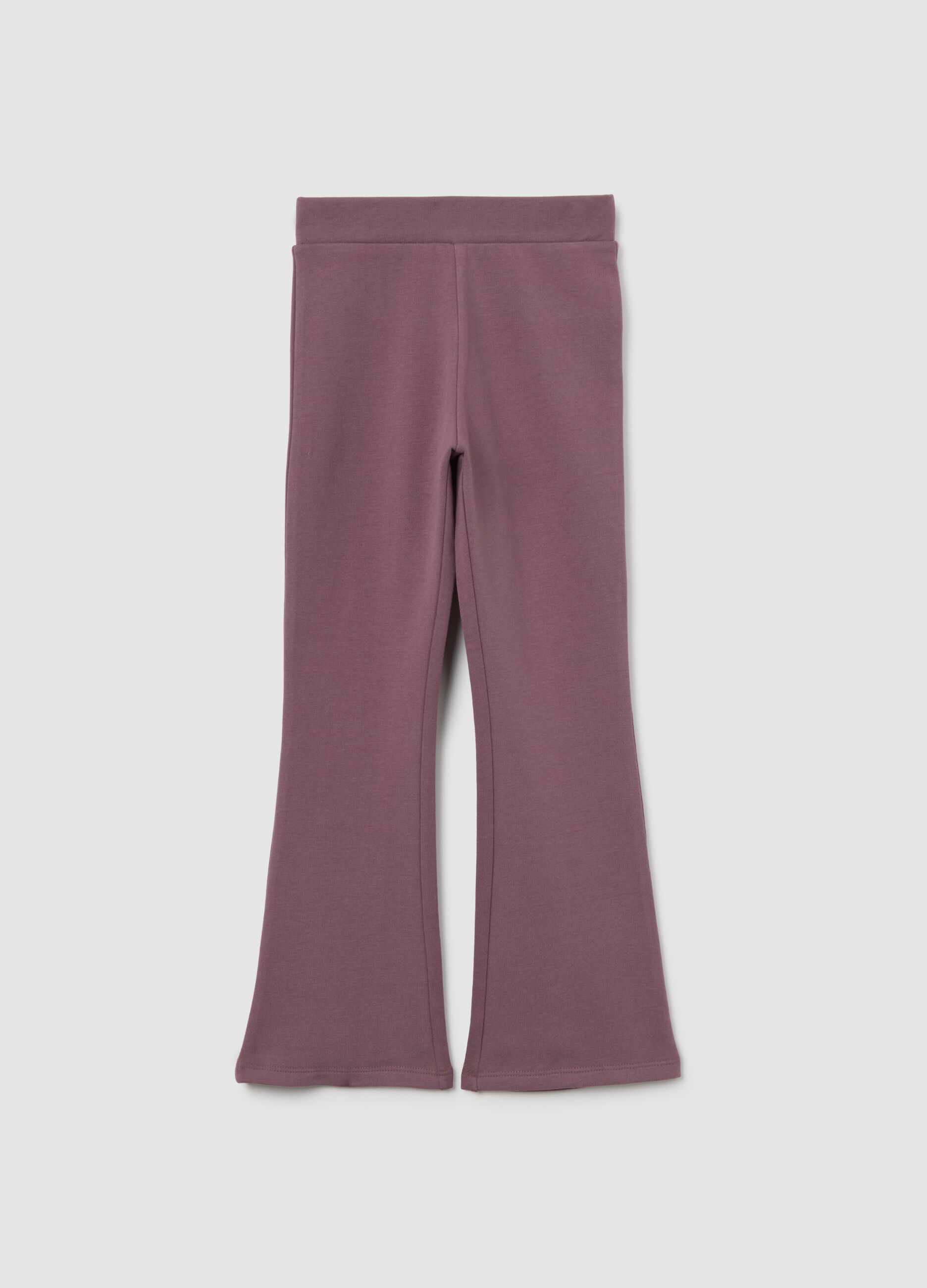 Girls' Purple Stretch Cotton Leggings