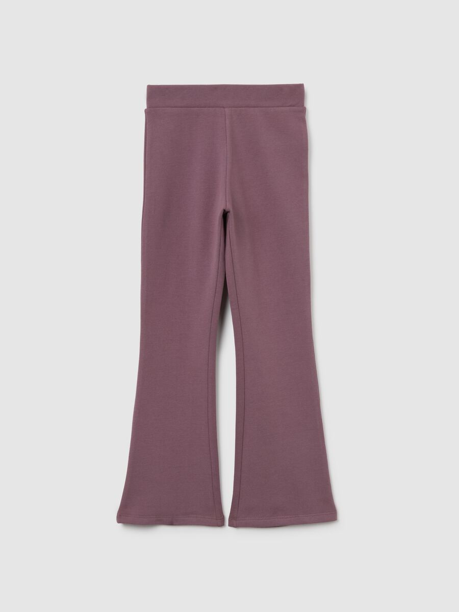 Girls' Purple Stretch Cotton Leggings_0