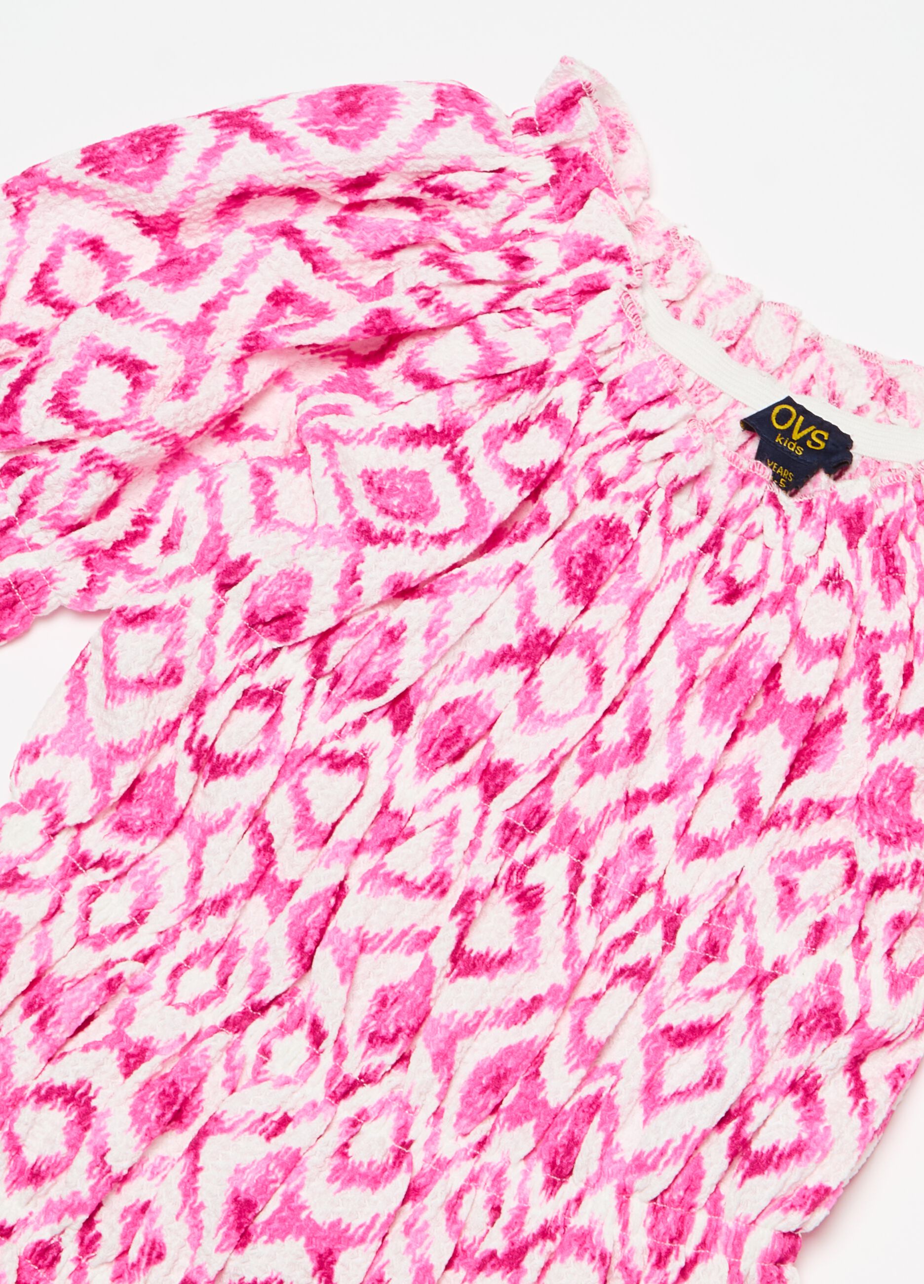 Crêpe blouse with ikat print
