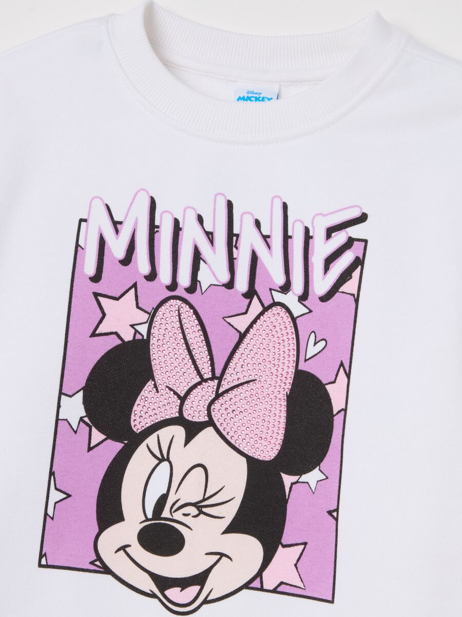 Jogging set con stampa Minnie e strass _2