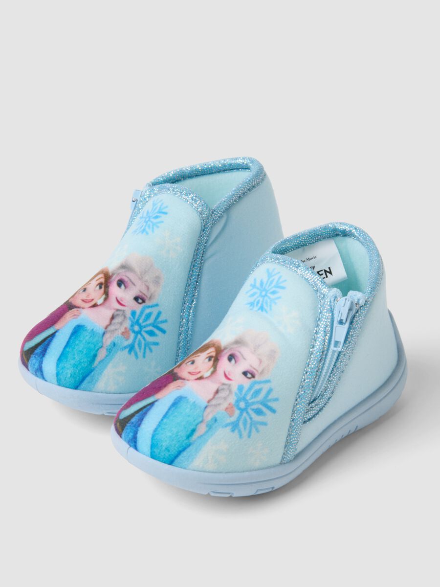 Blue Frozen print slippers for baby girls and toddlers_1