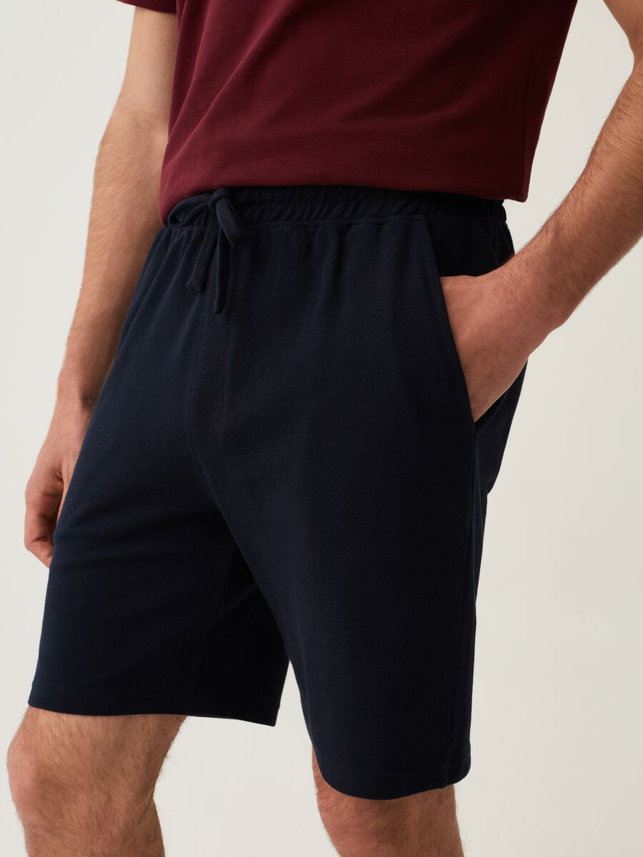 Shorts pigiama in cotone piquet_3