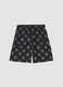 Children's black swim shorts regular fit with One Piece print_0