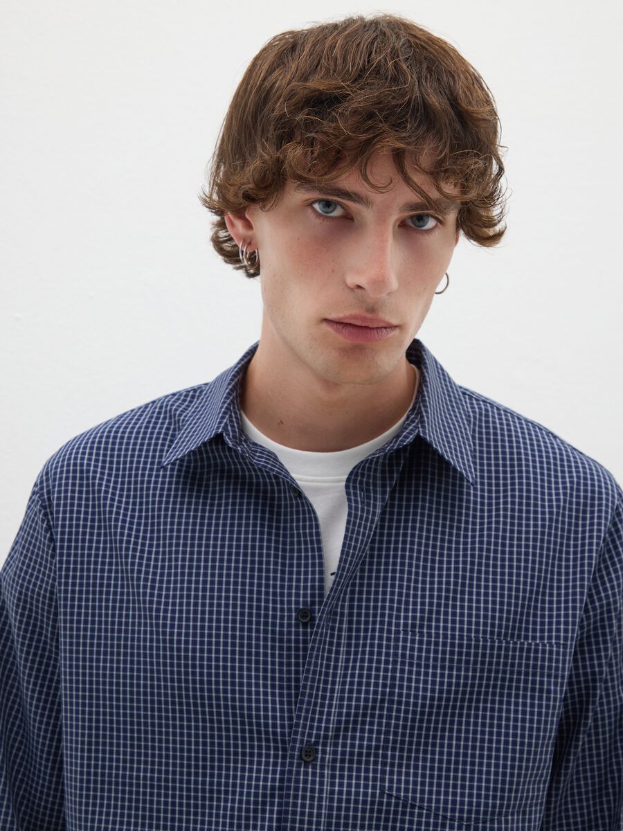 Blue pure cotton shirt regular fit_1