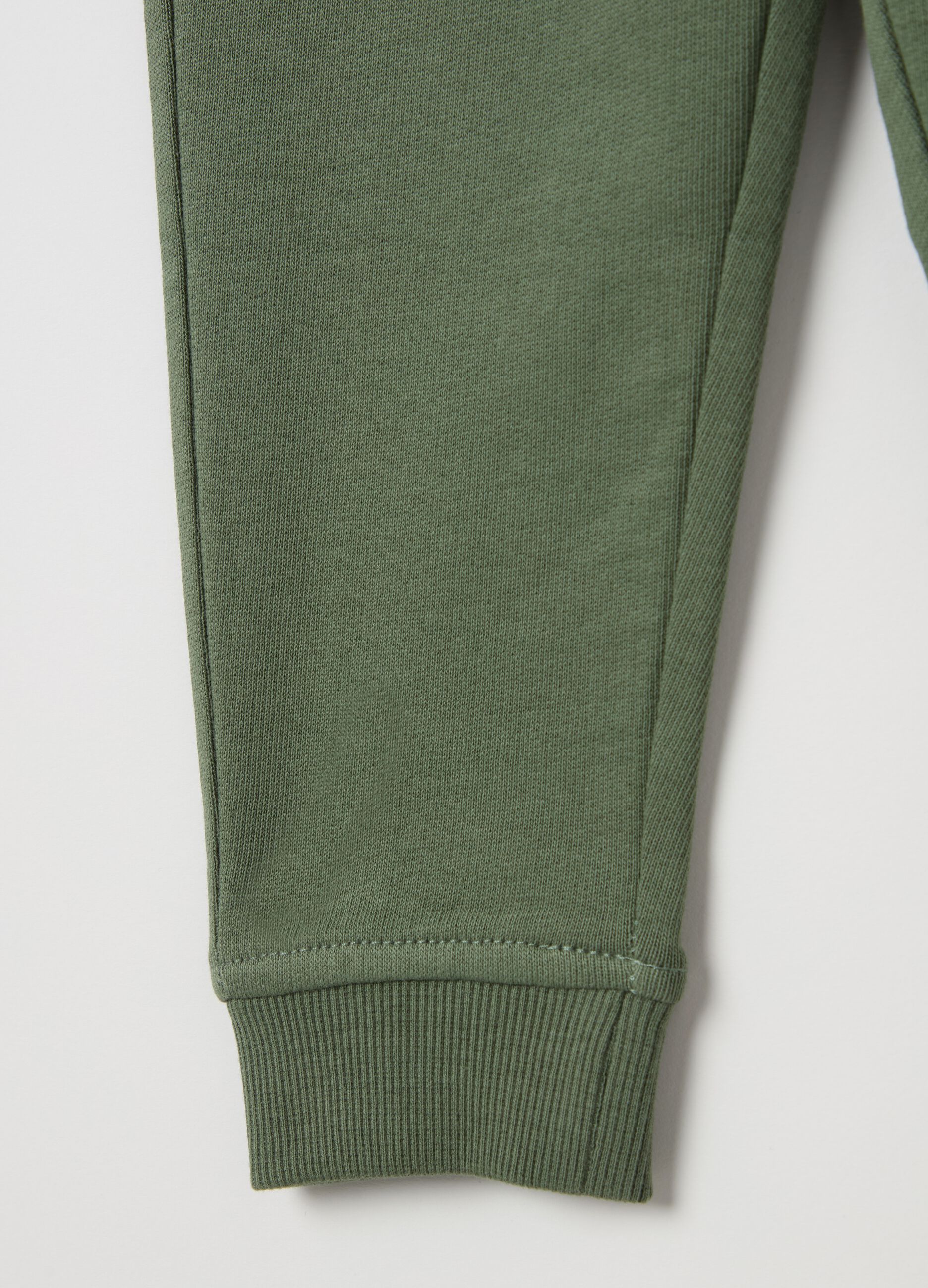 Cotton joggers with drawstring and tiger print