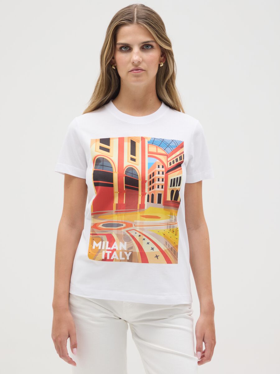 Women's pure cotton white regular fit T-shirt_0
