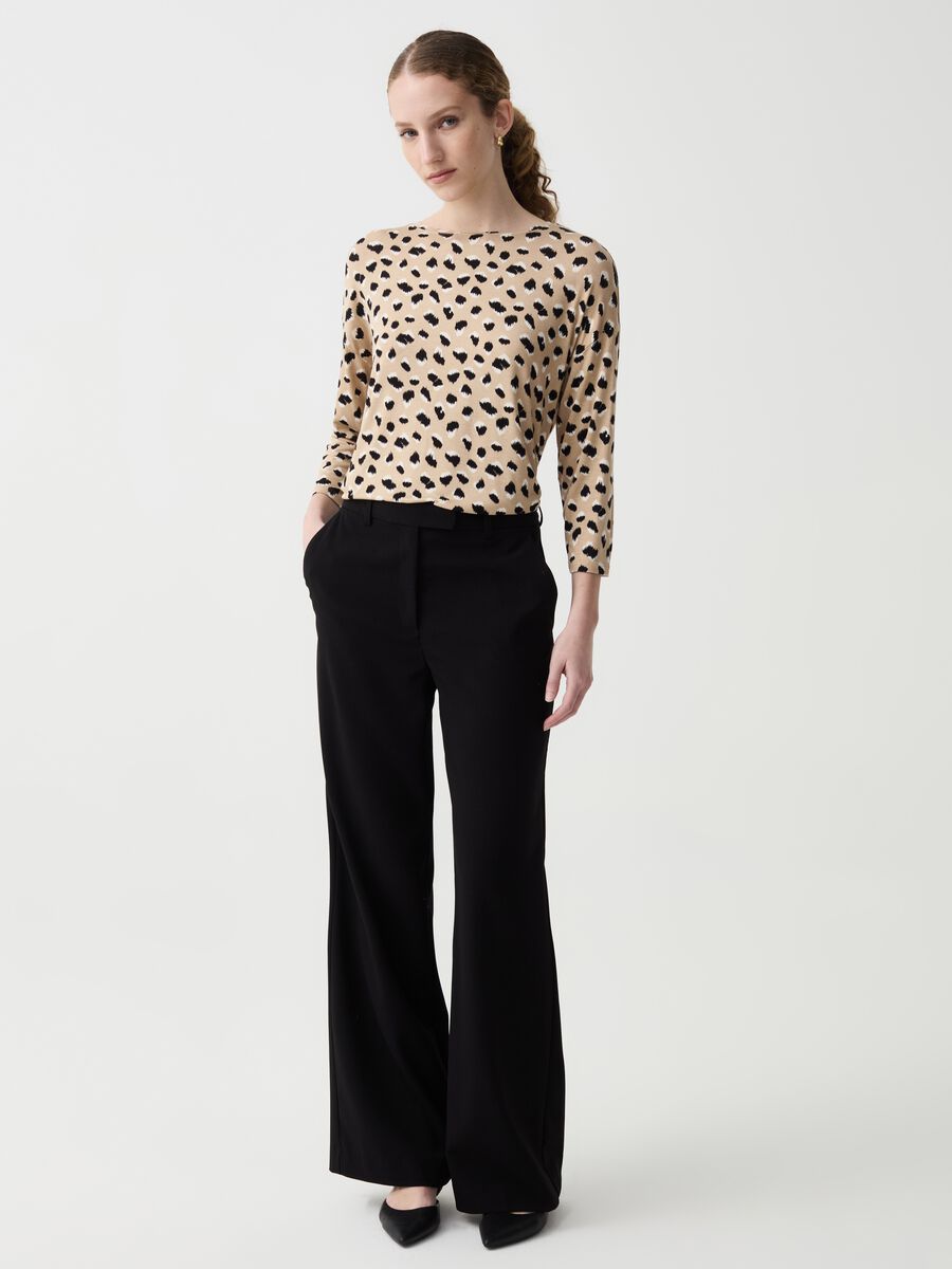 Viscose T-shirt with spotted print_0