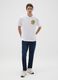 White pure cotton T-shirt relaxed fit with print_0
